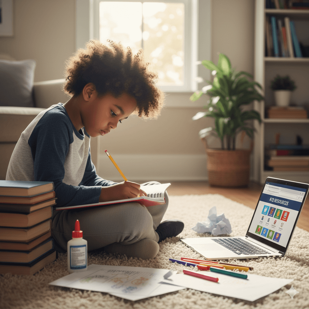 Student working on homework